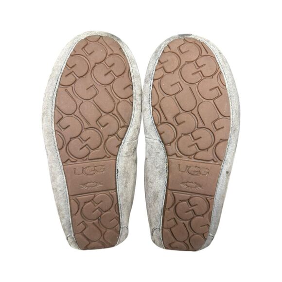 UGG Dakota Women’s 7 Shearling Fur Moccasin Slippers Pewter Suede Fully Lined - Picture 10 of 10